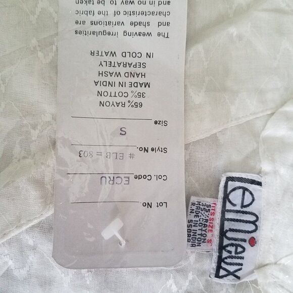 Plus Small Off White Ecru Le Mieux Top Long Sleeve Button Down Women's - Picture 9 of 10